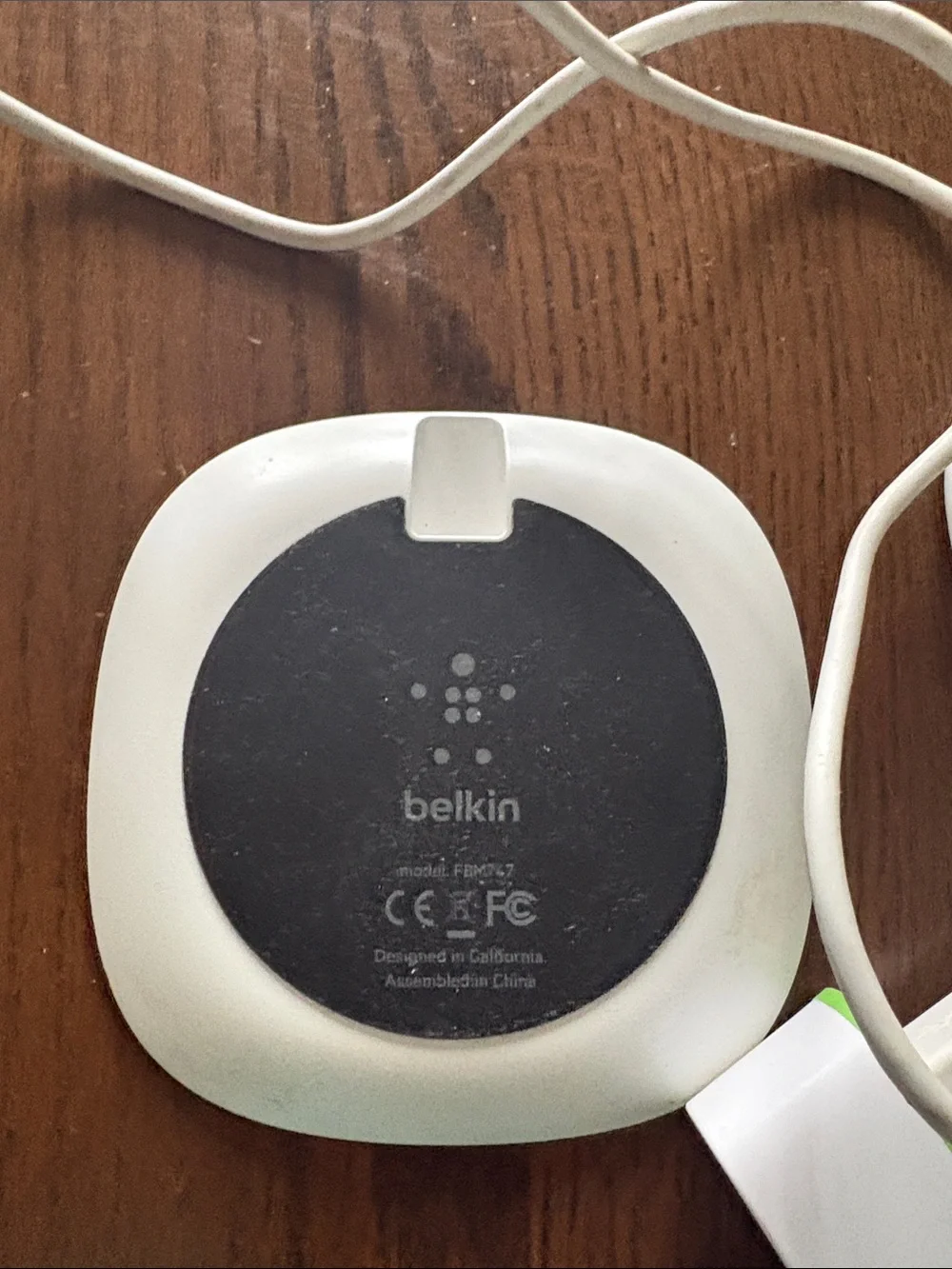 Belkin Black Wireless Charging Pad with White Cable
